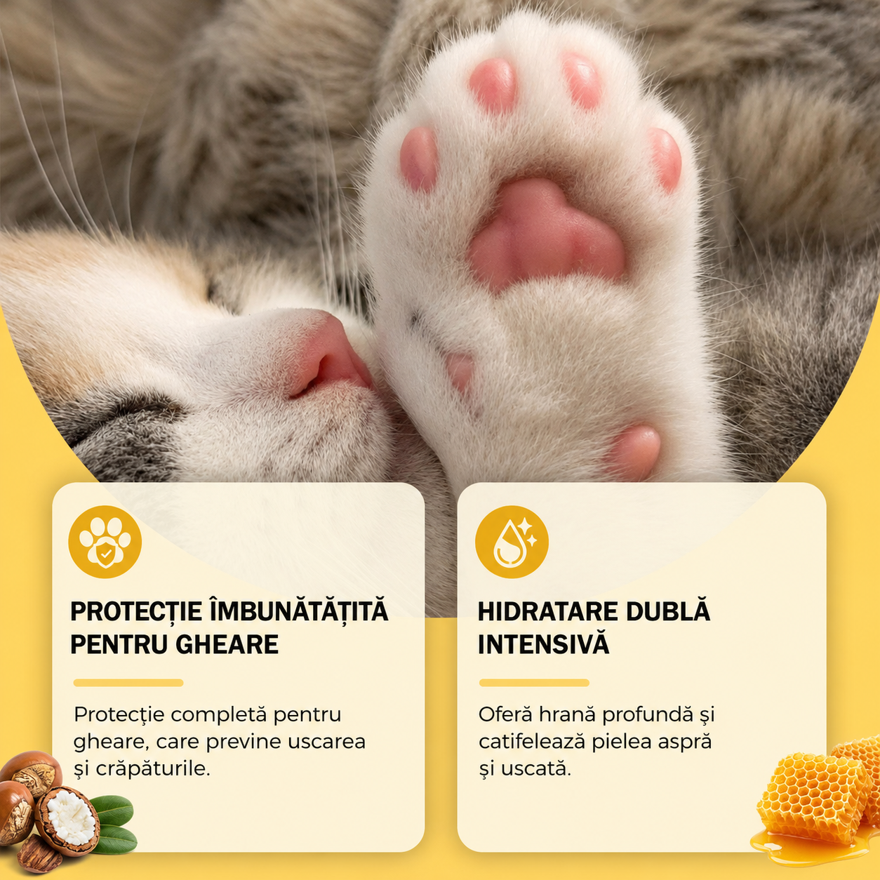 Balsam de Lăbuțe pentru Câini și Pisici — Hidratare și Protecție pentru Lăbuțe Uscate sau Crăpate
