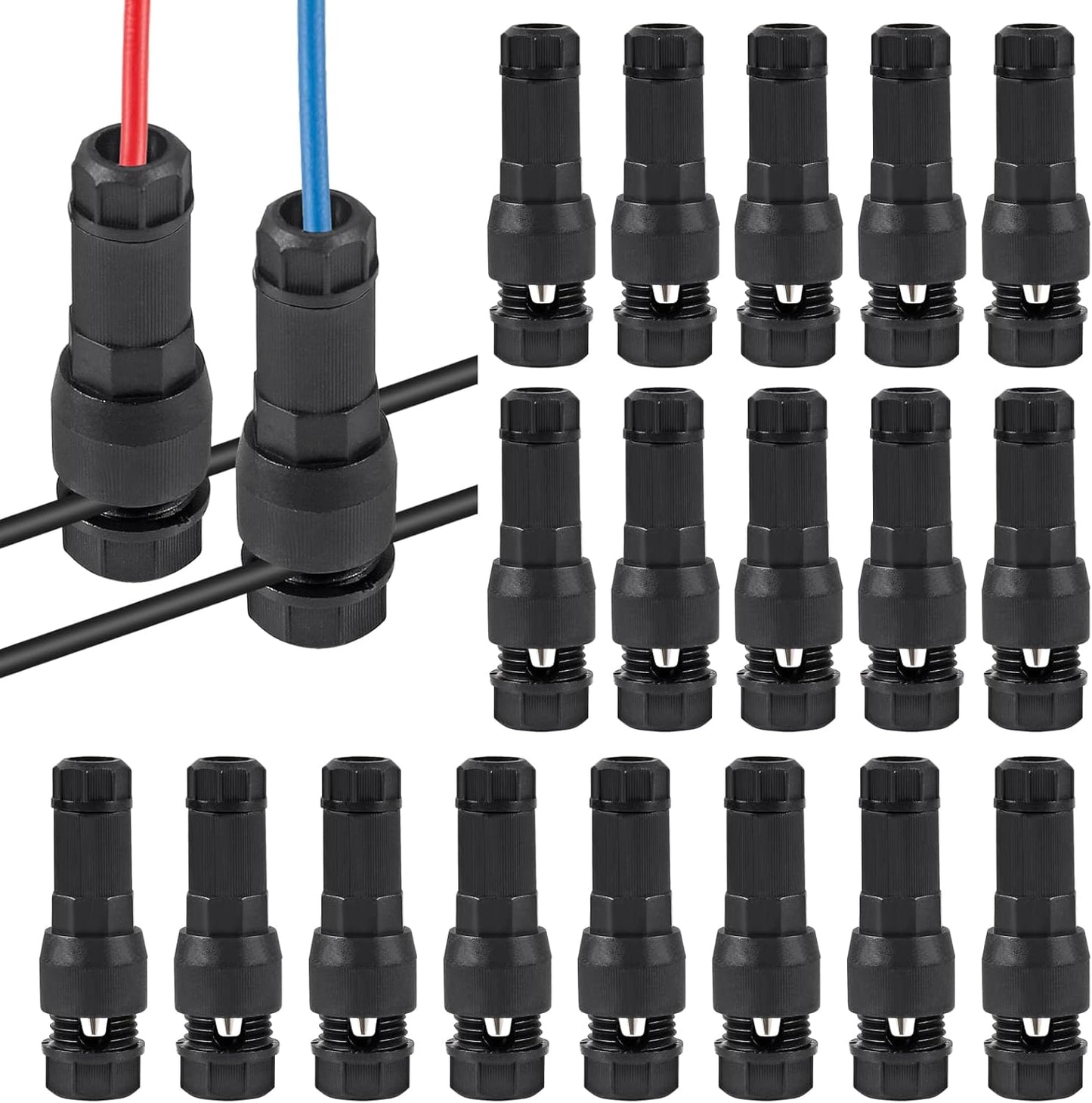 Set 2 Conectori Electrici Impermeabili IP68 – Îmbinare Sigură pentru Exterior, Grădină și Instalații (3 Poli / Universal)