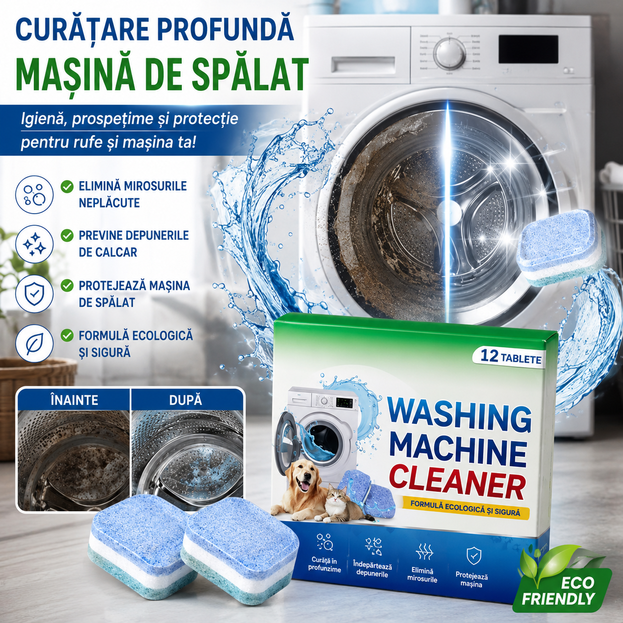 Tablete Curatare Si Intretinere Pentru Masina de Spalat (12 bucati)