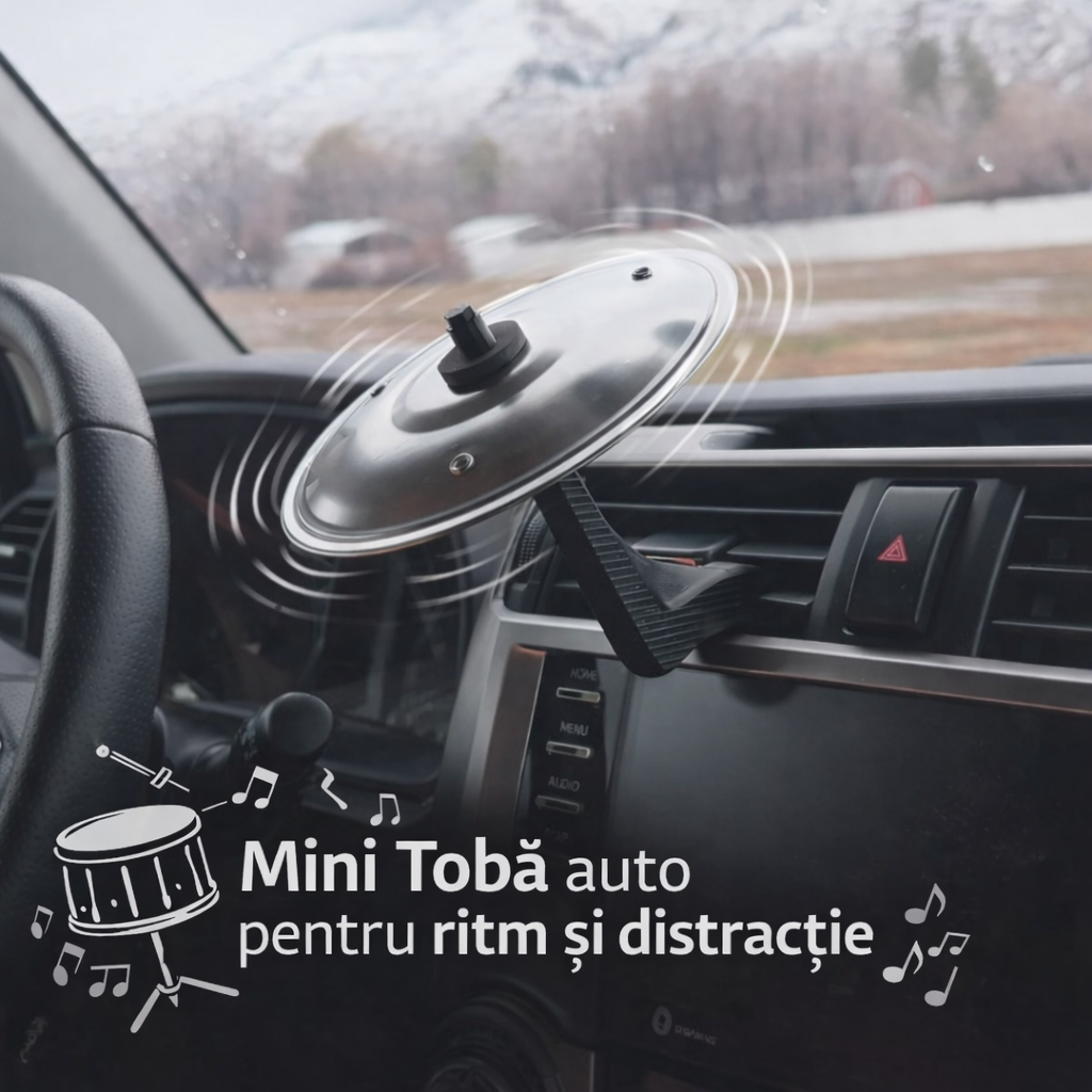 🎶Mini Tobă auto pentru ritm și distracție, cu prindere pe ventilație