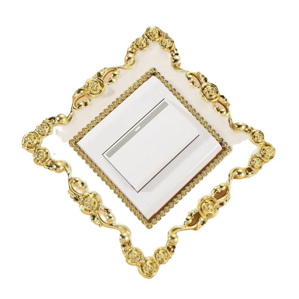 SET 1+1 GRATUIT — Ramă Decorativă Aurie pentru Prize si Intrerupatoare