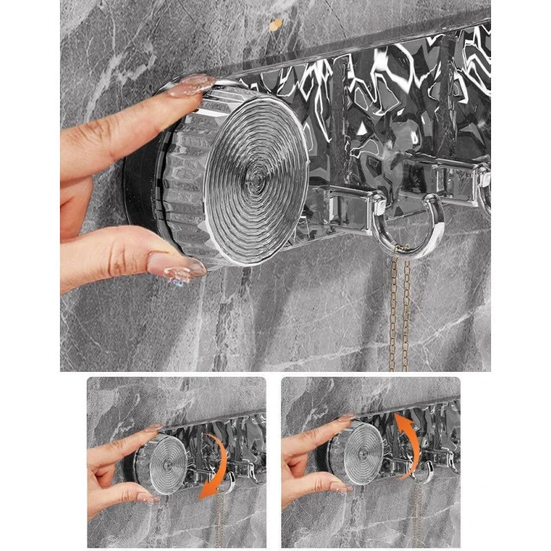 SET 1+1 GRATIS Suport Autoadeziv Premium cu 6 Carlige pentru Baie, Bucătărie, Hol, etc