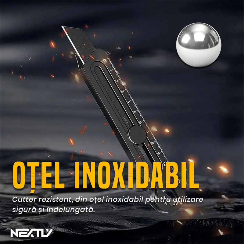 Cutter Multifunctional Rezistent 6 în 1: Rigla, Desfacator capace / conserve, Surubelnita, Chei hexagonale