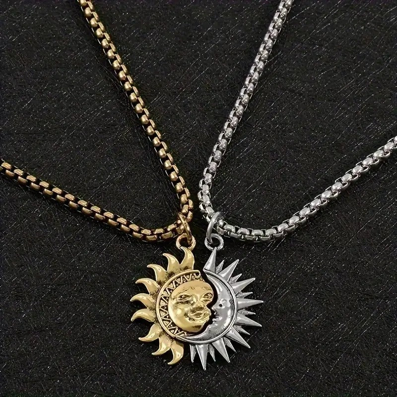 Set Lănțișor Pentru El și Ea 🌞+🌛=🫶