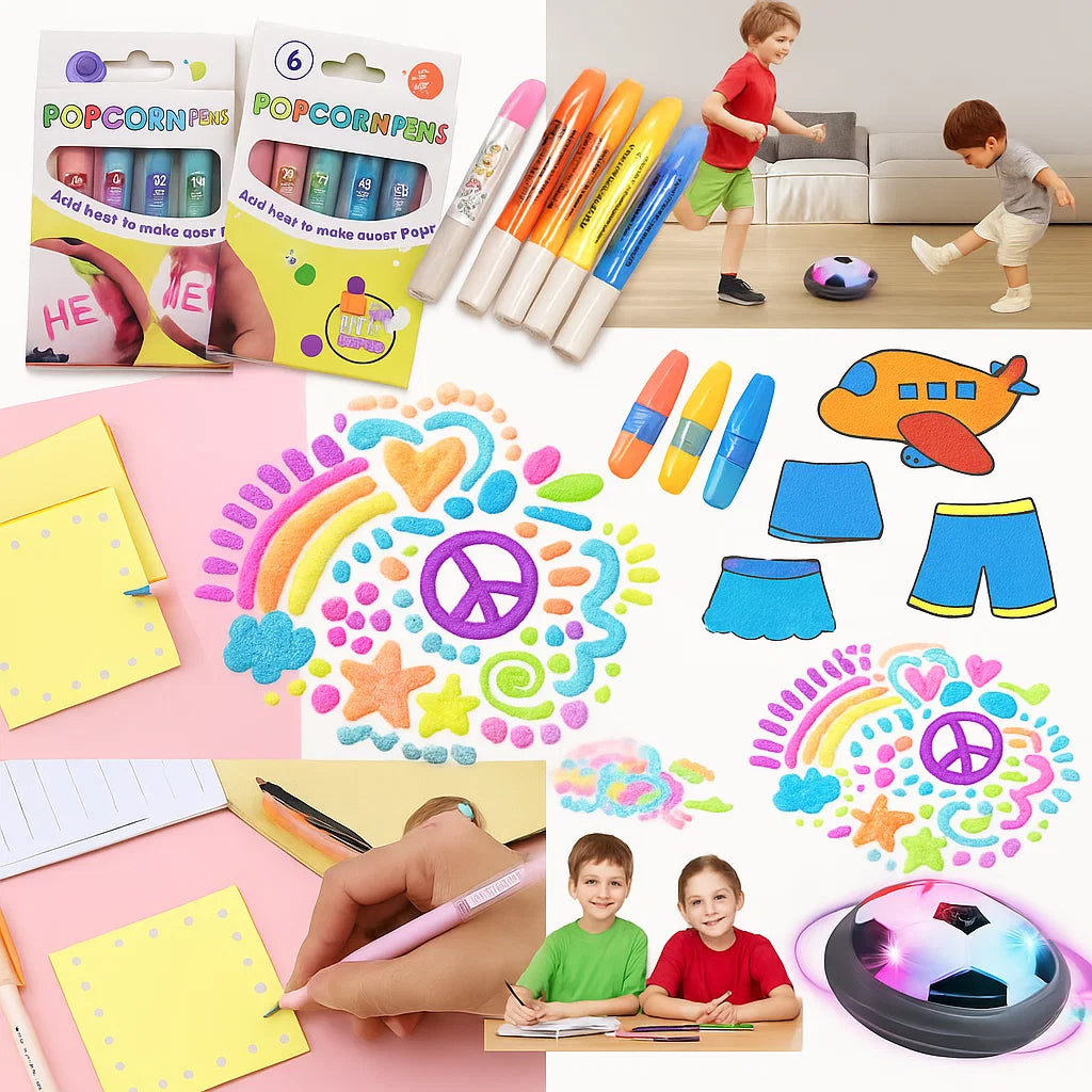 Pachetul Magic de Mos Nicolae - Hover Ball, Carioci Magice 3D si Pix Magic cu Lipici