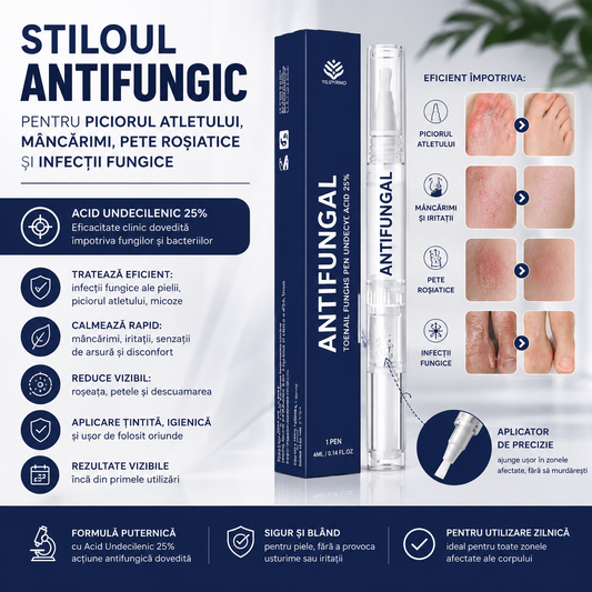 Stiloul Antifungic — Pentru Piciorul Atletului, Mâncărimi, Pete Roșiatice si Infectii Fungice