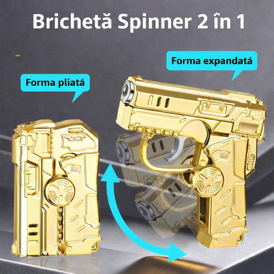Brichetă tip spinner 2-în-1, cu flacără roșie, reîncărcabilă cu gaz.”