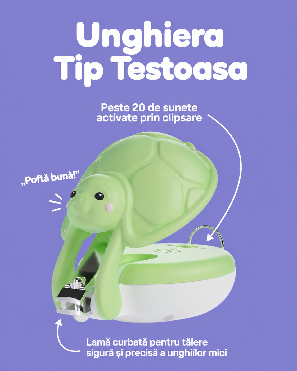 Unghiera Tip Testoasa Cu Peste 20 De Sunete, Pentru Distragerea Si Amuzarea Celor Mici