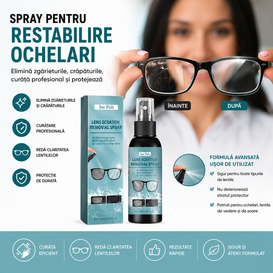 Spray pentru restabilire Ochelari — Elimină Zgârieturile, Crăpăturile, Curăță Profesional și Protejeaza