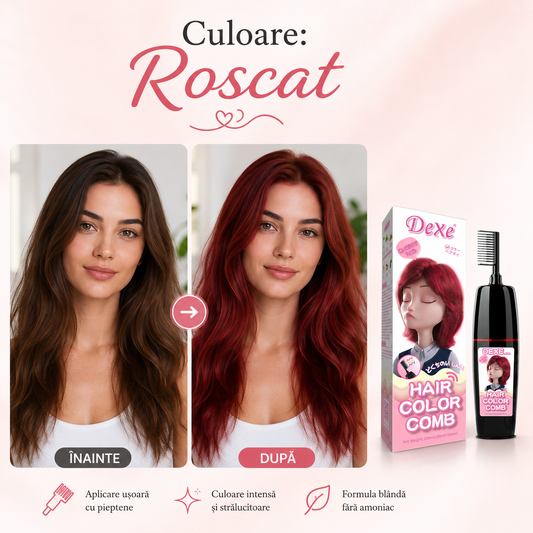 Vopsea de Păr cu Aplicator Tip Pieptene – Fără Amoniac, Contine Ghimbir si Ginseng, Instant