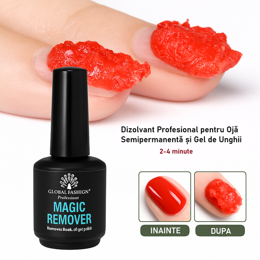 Magic Remover – Dizolvant Profesional pentru Ojă Semipermanentă și Gel de Unghii