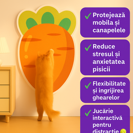 Morcovel - Suprafață de zgâriat pentru pisica ta (50x80 cm) + jucărie de pluș interactivă GRATIS