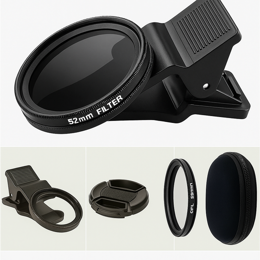 Kit Clips + Lentilă Polarizată Cu Filtru CPL 52mm -Universala Pentru Orice Model De Telefon + Husă Cadou