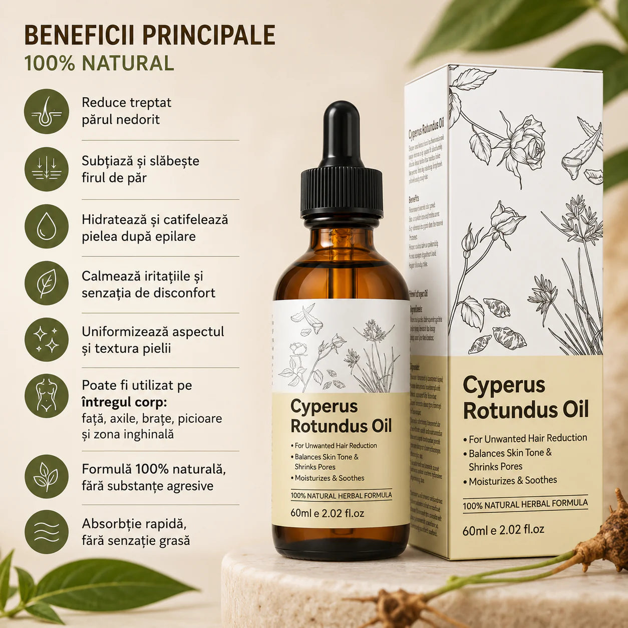 Ulei pentru Epilare Definitivă  – 100% Formulă Naturală