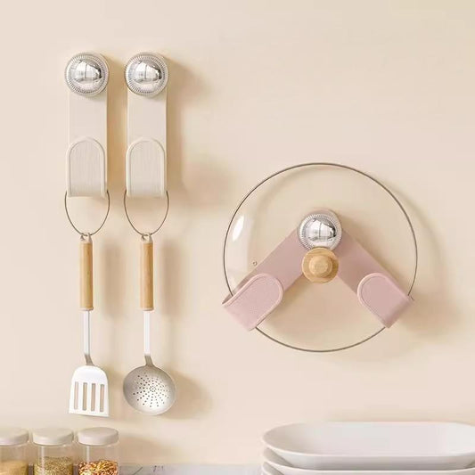 Suport Multifuncțional Cu Ventuză pentru Capace, Ustensile, Prosoape etc – Organizare Perfectă în Bucătăria Ta!