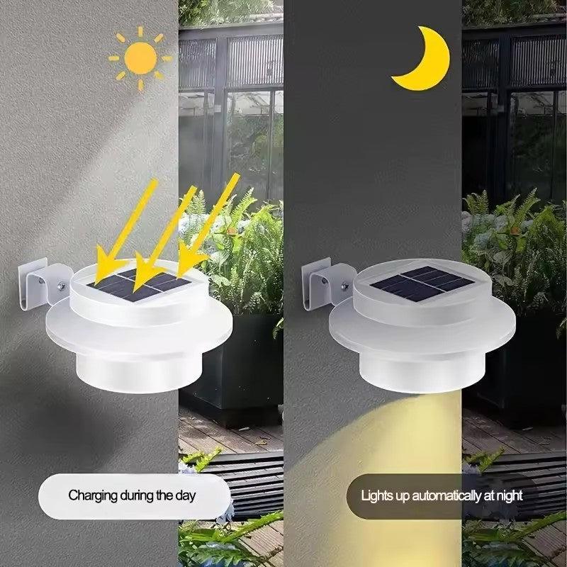 Set 2 Lămpi Solare de Exterior — Prindere pe Jgheab, Gard sau Perete, Fără Cablu și Fără Electrician