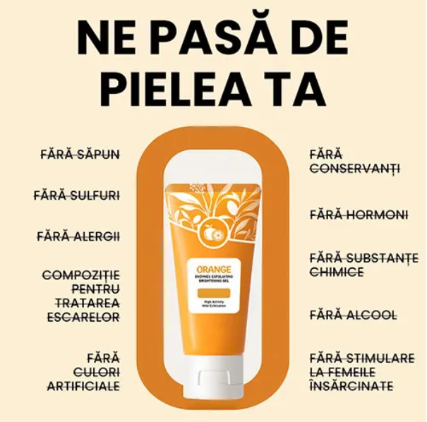 Gel exfoliant enzimatic cu portocale - Pentru fata si corp, 100g