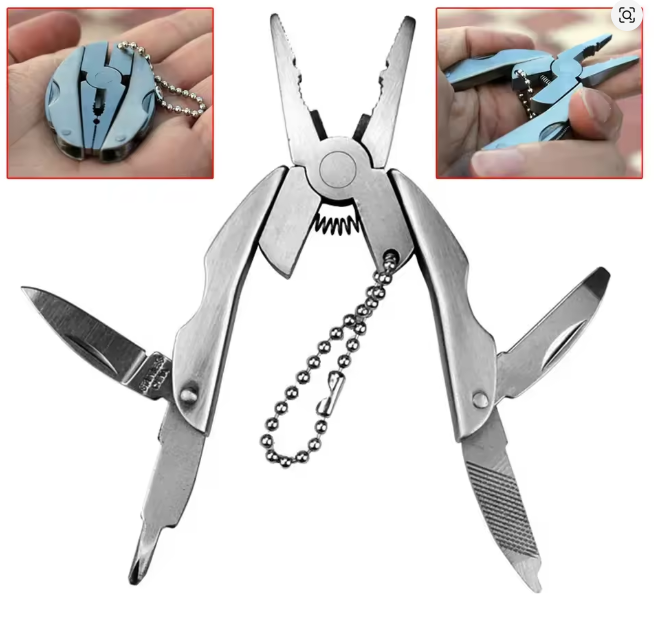 Clește Multifuncțional Pliabil Tip Breloc – 7-în-1 | Compact, Rezistent & Mereu la Îndemână