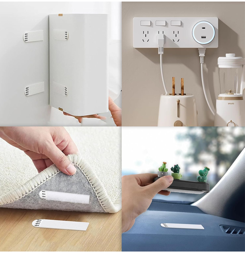 Set 10 Benzi Adezive pentru Agățat Tablouri, Icoane, Prins covoare etc – Fără Găurire, Fără Urme