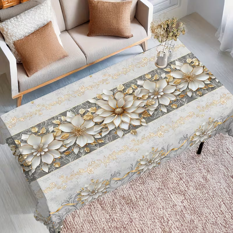 Față de Masă 3D Model Floral — Transformă Orice Masă într-un Colț de Natură, 140x200cm