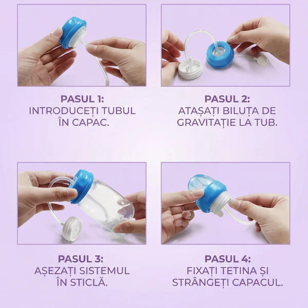 1+1 GRATIS SET Biberon Anti-Colici cu Sistem Anti-Aer – Reduce Gazele, Colicii și Disconfortul