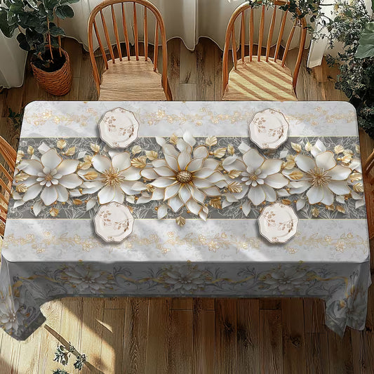 Față de Masă 3D Model Floral — Transformă Orice Masă într-un Colț de Natură, 140x200cm