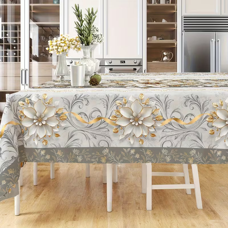 Față de Masă 3D Model Floral — Transformă Orice Masă într-un Colț de Natură, 140x200cm