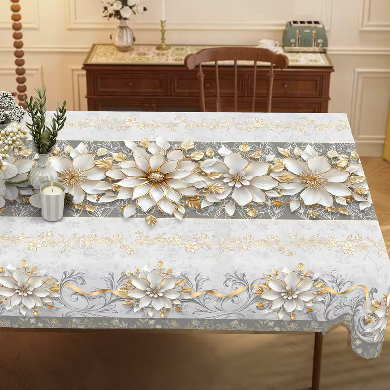 Față de Masă 3D Model Floral — Transformă Orice Masă într-un Colț de Natură, 140x200cm