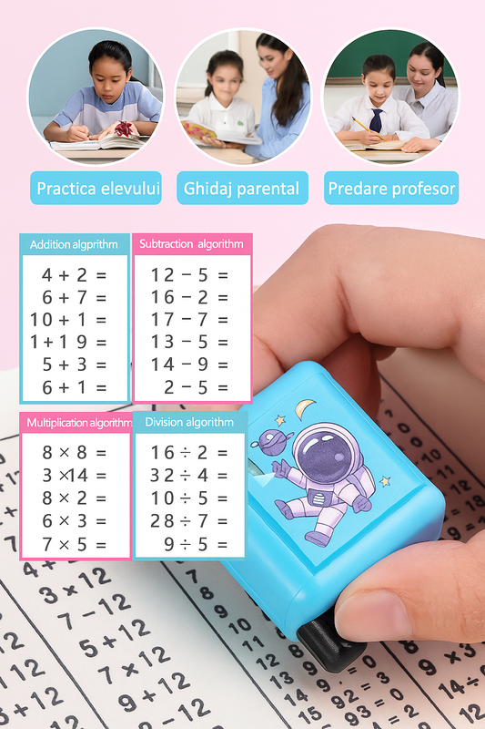 Set 4 Stampile Educative pentru Copii (Adunare, Scadere, Inmultire, Impartire)