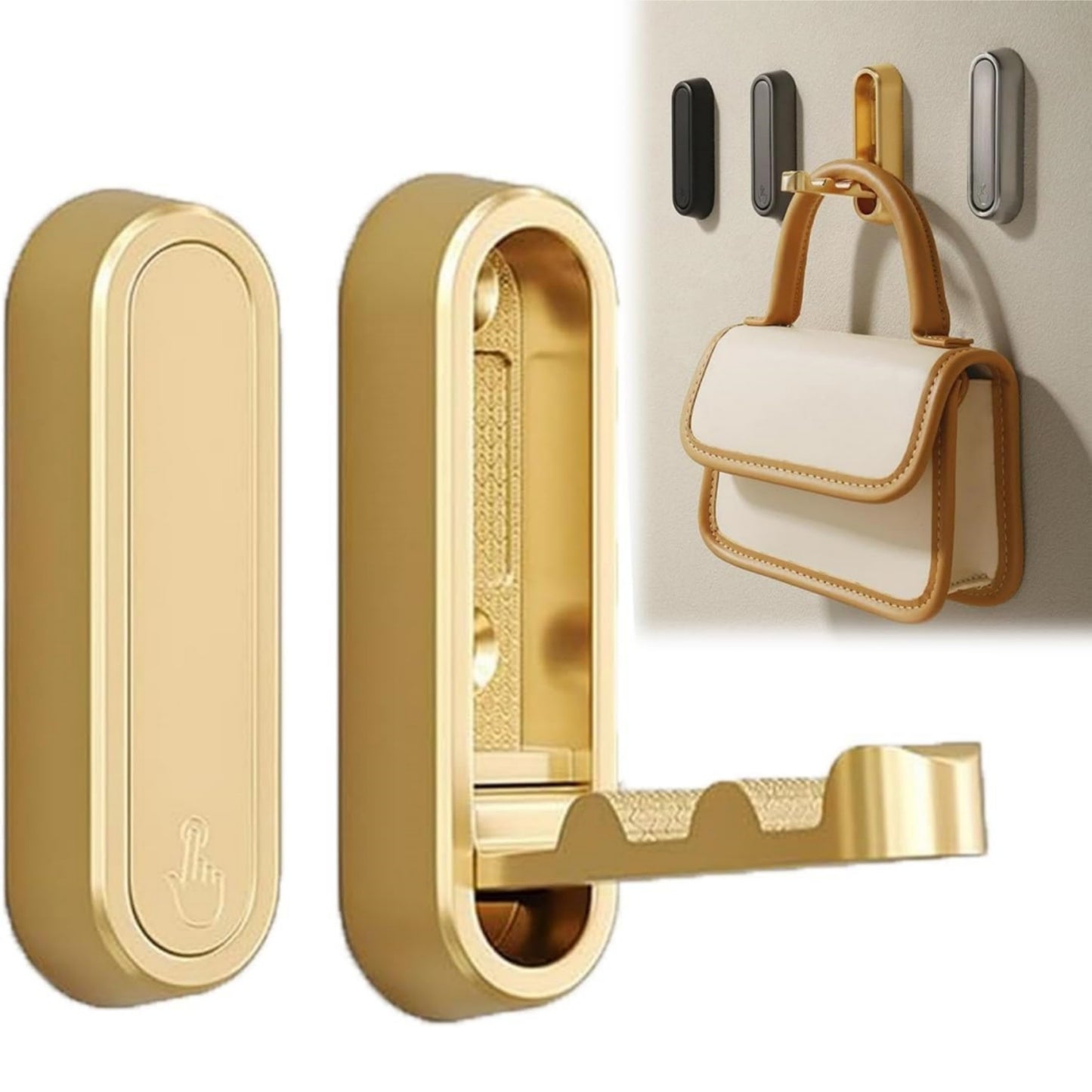 Set 1+1 Gratuit – Cârlig de Perete Pliabil Luxury | Design Elegant & Rezistență Maximă