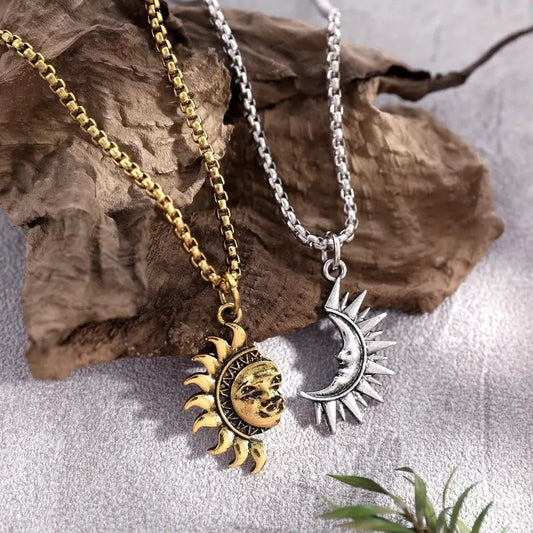 Set Lănțișor Pentru El și Ea  🌞+🌛=🫶