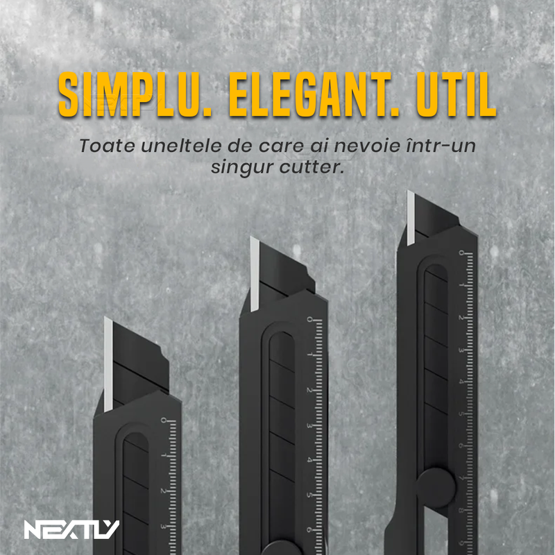 Cutter Multifunctional Rezistent 6 în 1: Rigla, Desfacator capace / conserve, Surubelnita, Chei hexagonale