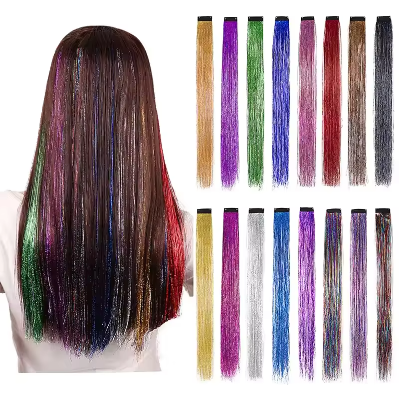 Set Suvițe Sclipitoare pentru Păr ( 1 Set Are 4 BUC Suvite 90CM)