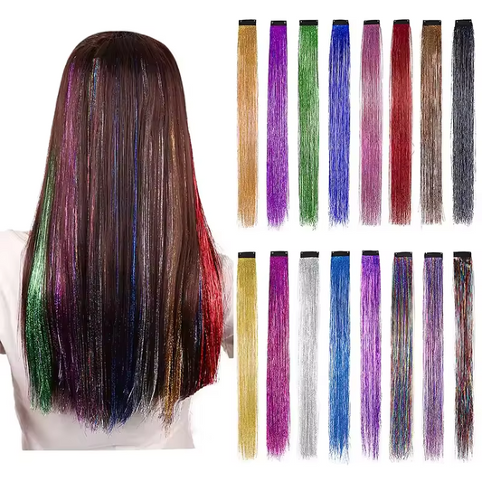 Set Suvițe Sclipitoare pentru Păr ( 1 Set Are 4 BUC Suvite 90CM)