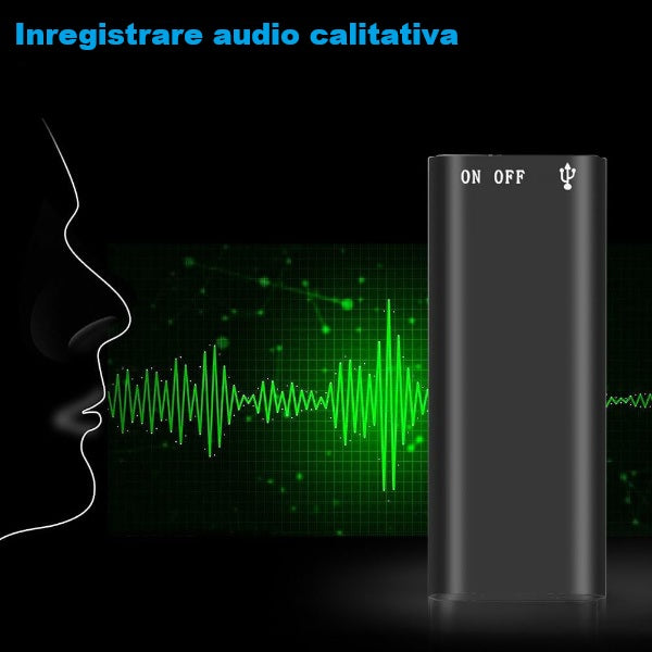 Mini Recorder Digital – 8GB | Peste 100 de Ore de Înregistrare Clară