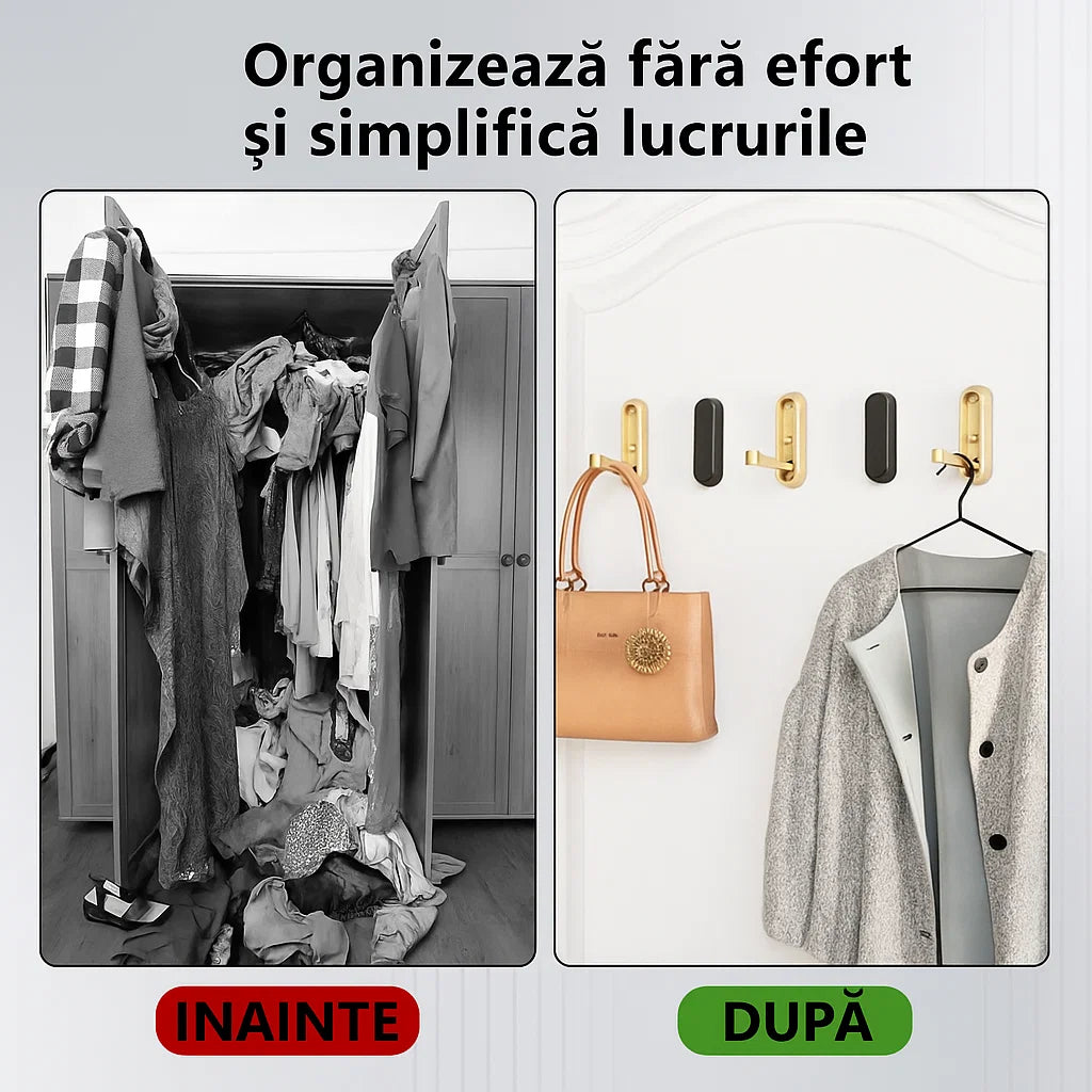 Set 1+1 Gratuit – Cârlig de Perete Pliabil Luxury | Design Elegant & Rezistență Maximă